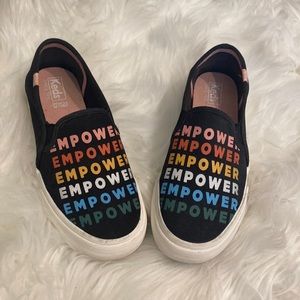 Multicolor Keds, Empower logos in different colors.